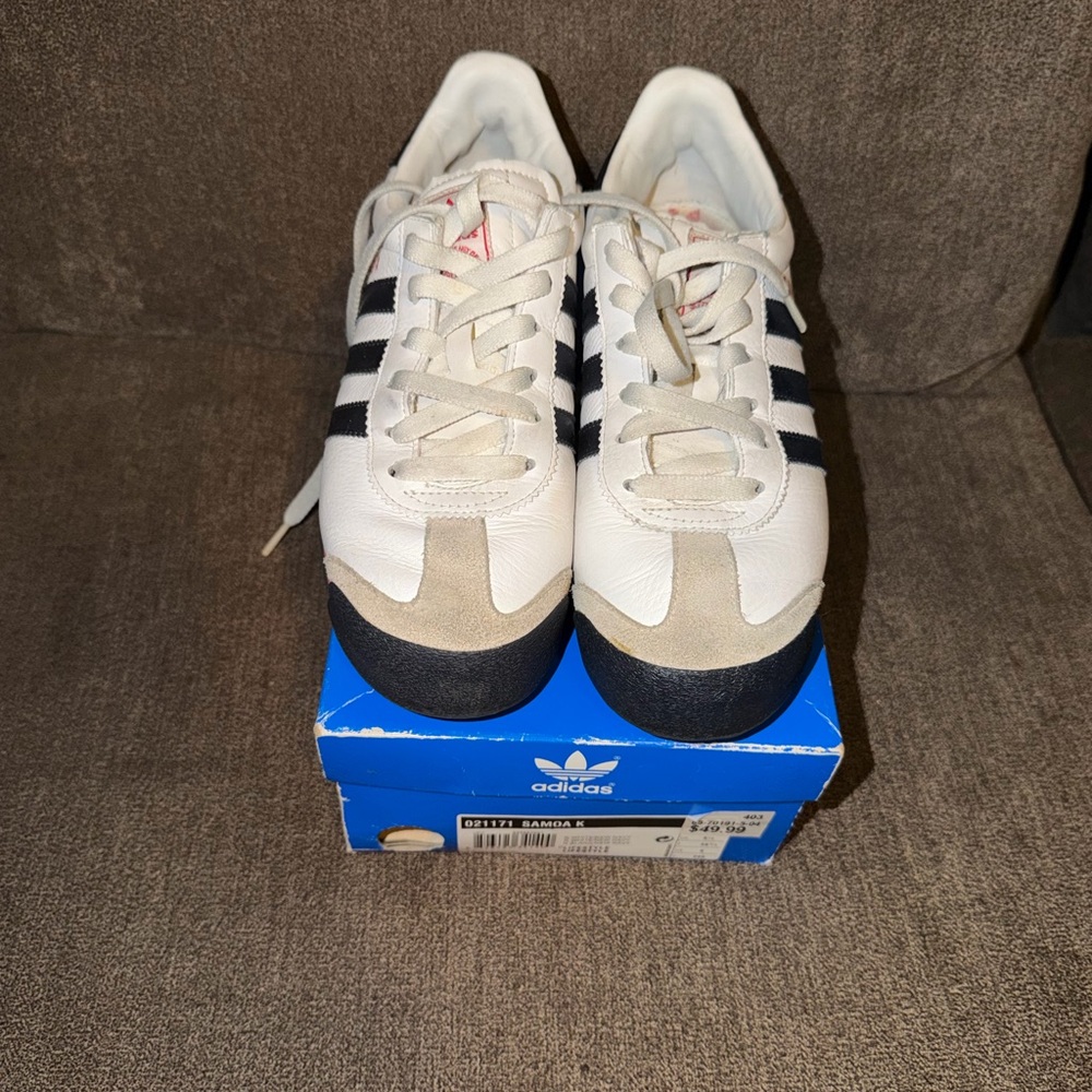 Adidas Samba Classic White with Black Stripes Size 7.5